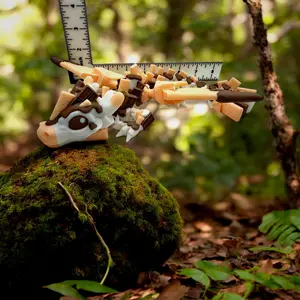 Large S'mores Flexi Dragon Toy: Articulated 3D Printed Fantasy Creature, USA Made