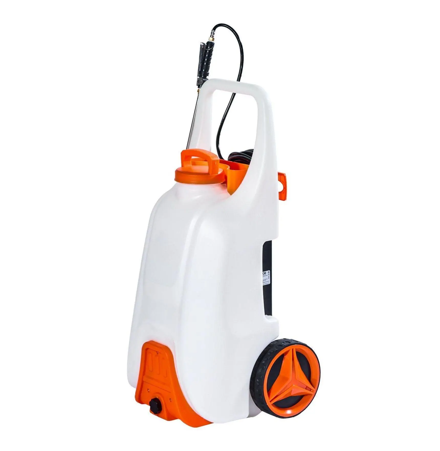13.1 Gallon Electric Sprayer, Battery Powered Weed Sprayer with Wheels, 80 PSI Adjustable Yard Sprayer, 98ft Hose & 5 Nozzles for Lawn, Garden & Cleaning Default