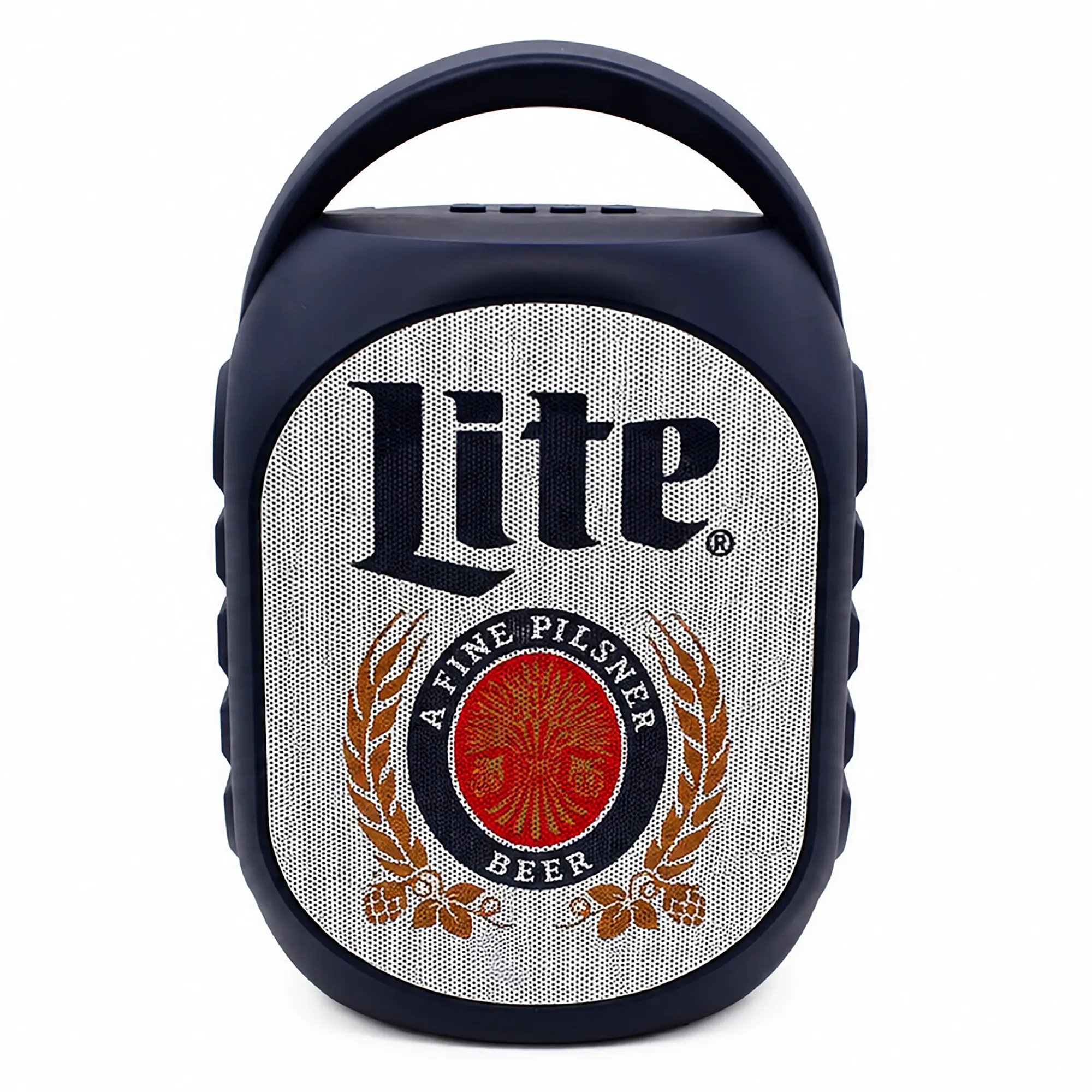 Miller Lite Mini Party Speaker V2 with LED Lights, Built-In Handle, Function Buttons