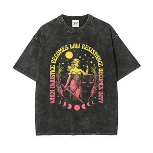 Unisex When Injustice Becomes Law Resistance Becomes Duty Vintage Washed Short Sleeve T-Shirt