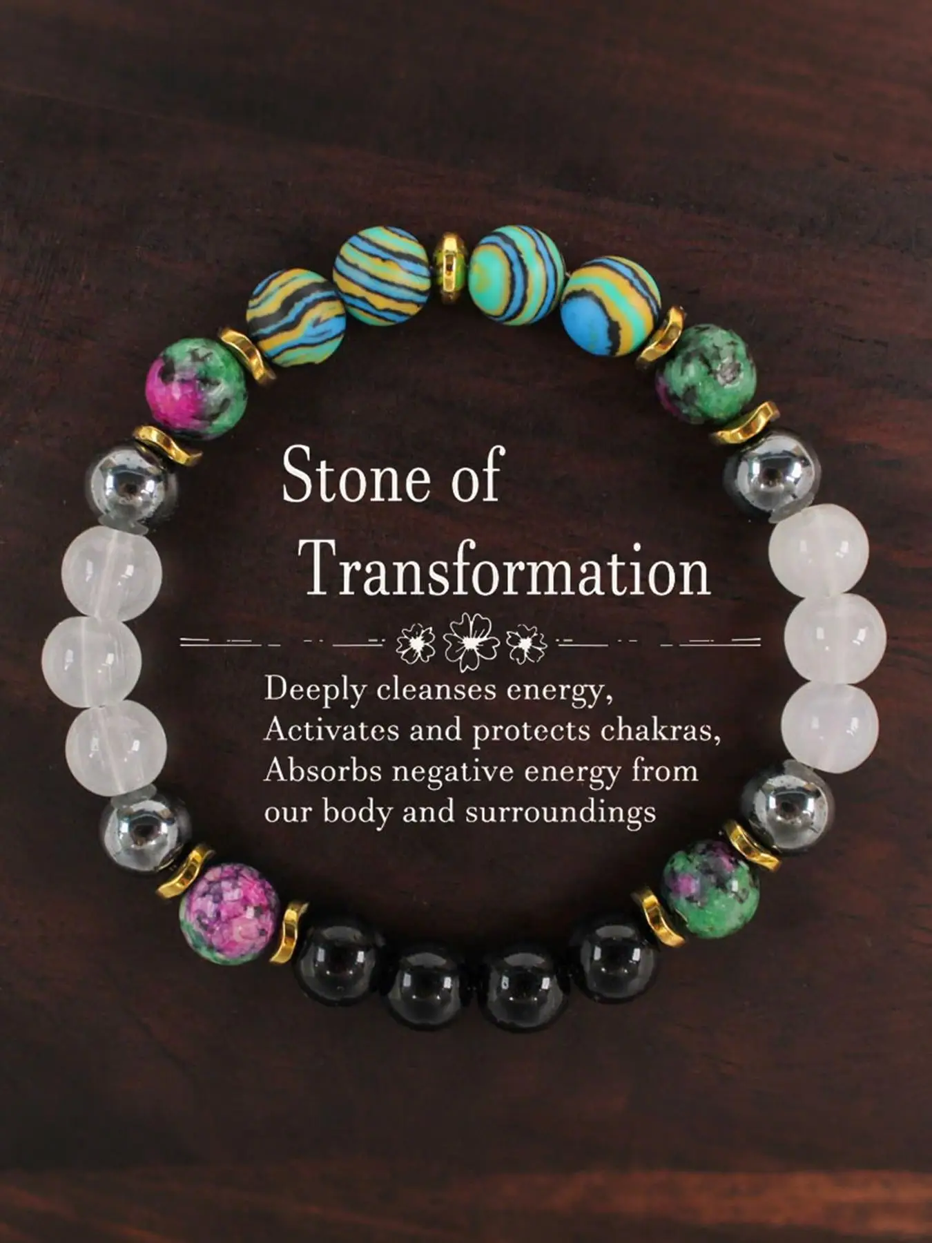 Stone Of Transformation Bracelet, Natural Crystal Bracelet, Unisex Jewelry for Party, Daily Clothing Decor, Trendy All-match & Exquisite Jewelry for B