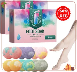 12 PCS Foot Bath Bombs Foot Soak Rich in Bath Salt and Essential Oil Foot Bath Balls Foot Spa Bomb for Dry Cracked Stubborn Foot Odor Scent Cleans Moisturizes Feet Relieve Tired Sore Feet