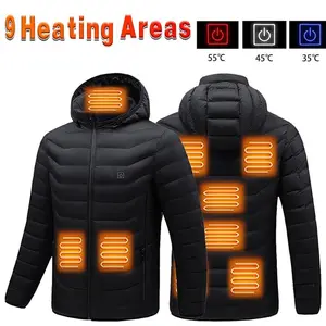 Heating jacket with 1 switch control and 3 heating settings, hot jacket with USB power for outdoor work, travel, cycling and snow sports in winterGift