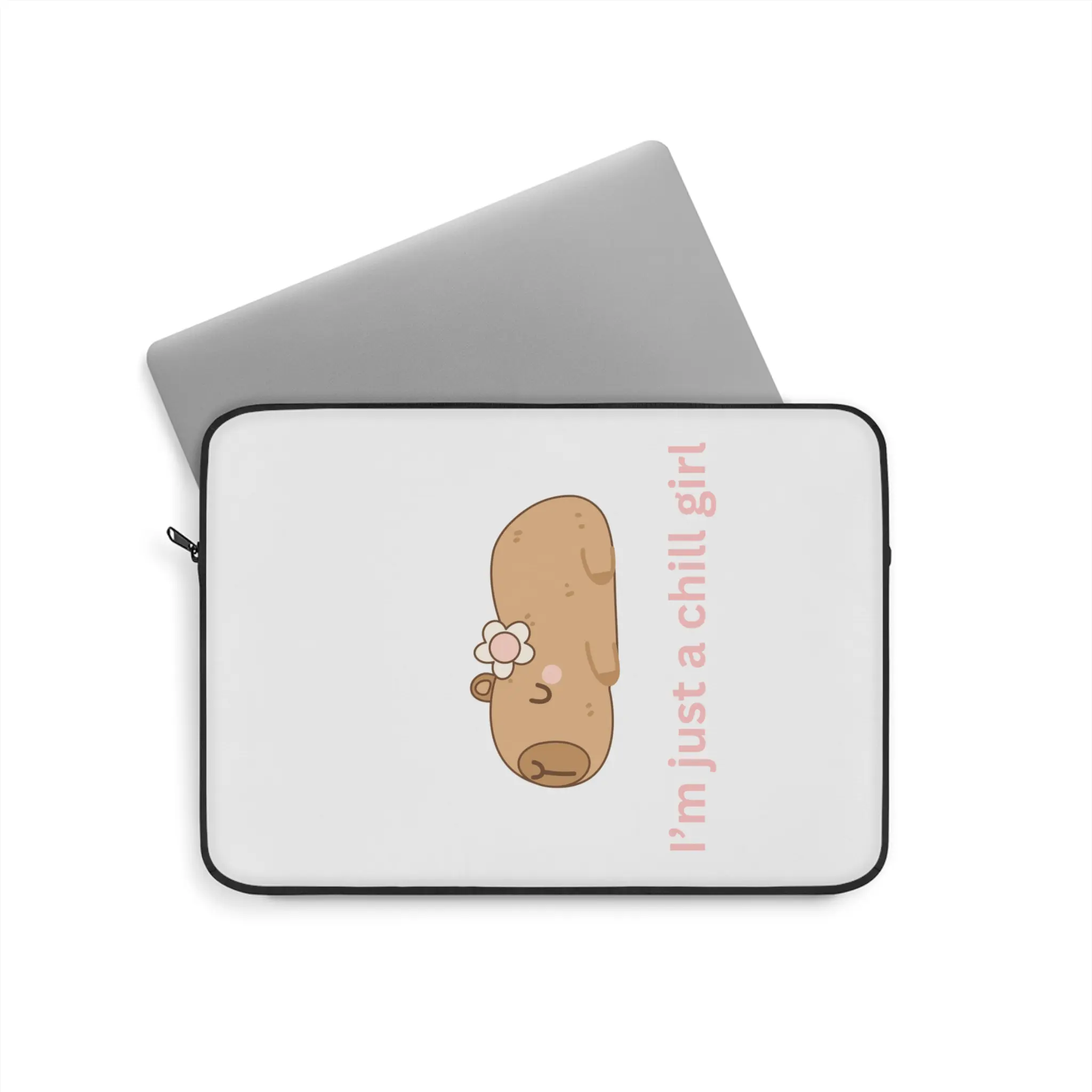 Capybara Laptop sleeve cover Chill Girl Aesthetic, Pink Designed, Capybara Lovers Gift, Cute Anima