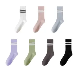 【Live Stream Discount-FBT】Women's Athletic Socks 25009, Anti-Odor, Antibacterial, Striped, Breathable, Comfort Fit, All-Season Sports Socks for Running, Yoga, Casual Wear