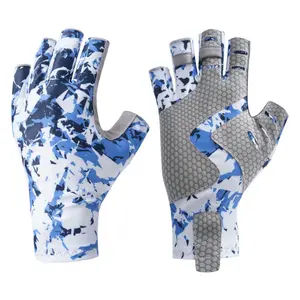 Men's Durable, Non-Slip Fingerless Gloves — Sun-Protective Fishing Gloves — Breathable Outdoor & Sea Fishing Gloves — Comfortable and Breathable