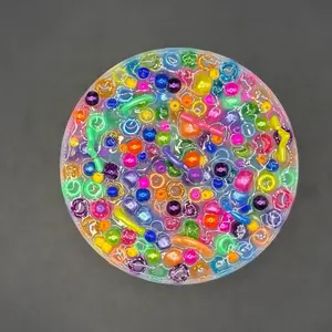 Beaded Silicone Picky Pad with Pearl & Chain Link Fidgets 4 x 4 Inch Tactile Escape for Restless Hands, Soft Beads, and Pearl Accents anxiety stress Relaxation Stick Solution