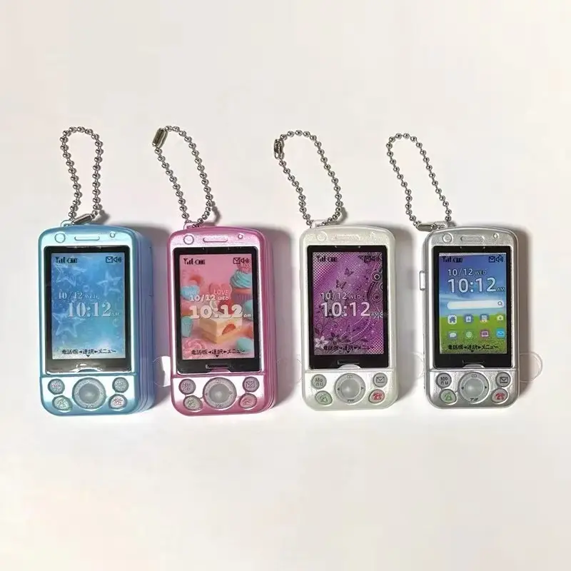 Toys Spirits Original Japan Mini Slide Phone Shape Recorder Gashapon Capsule Simulation Recording Phone Model Keychain Pendant
