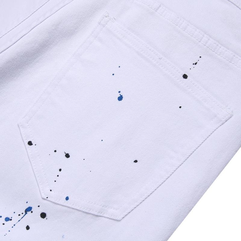 Men's Slim Fit Jeans Ripped Skinny Jeans for Men, Fashion Biker Jeans Stretch Moto Denim Pants Menswear Casual