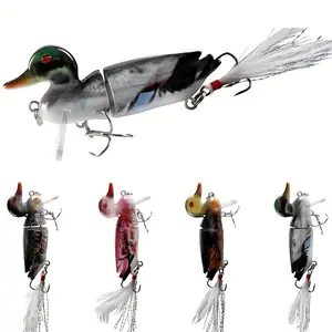 4pcs Duck Lure Pike Fishing Lure Artificial Bait Soft Frog Fishing Wobblers Plastic Bait