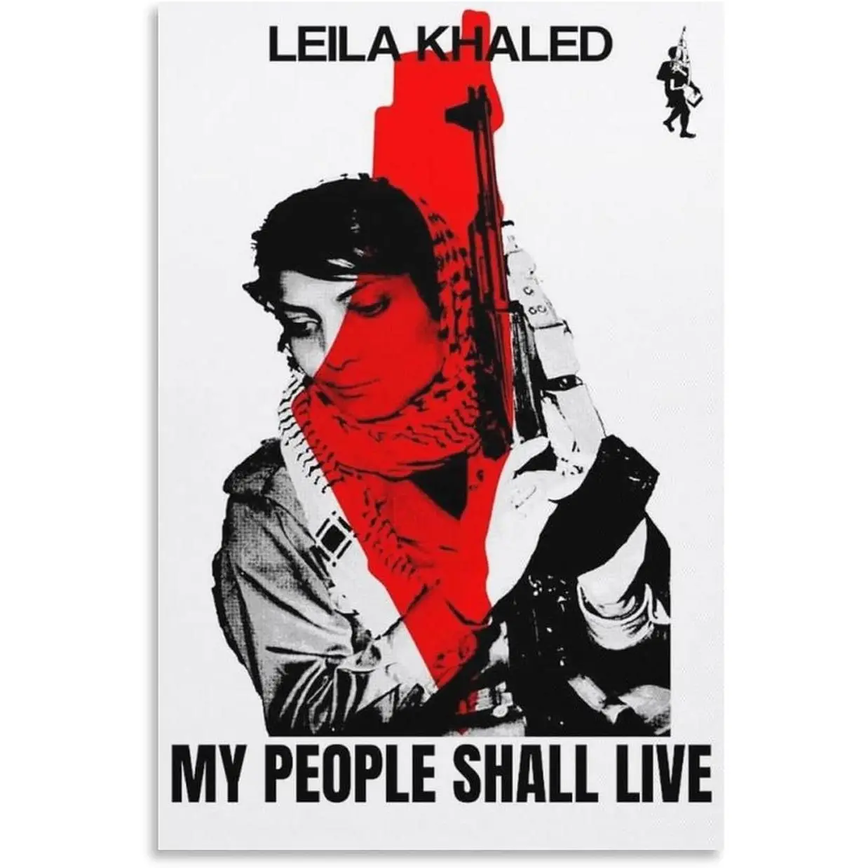 Artistic Palestinian Politician Leila Khaled Vintage Portrait Poster, 8-Inch Home Decor Printing for Living Room Interior Decoration (Home Supplies, Posters & Prints)