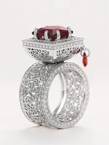 1 PC Gorgeous Green Cubic Zirconia Marquise Cut Ring For Women For Wedding Engagement Party Jewelry Valentine's Day Gift