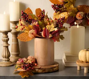 Set of 4 Beaded Pumpkin and Leaves Picks by Valerie