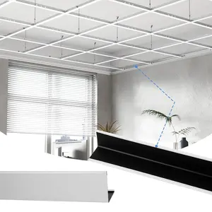 10 count 72 Inch Wall Molding Trim Drop Ceiling Grid System 6Ft Galvanized Steel Rust & Fire Resistance Easy Installation Ideal for Basement Living Room Kitchen Bathroom White