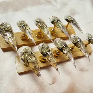 JmDrnails Dragon Claw Nails 10 Pcs Handmade Acrylic Press on Nails Holographic Glitter &Salon-Quality Statement Nails