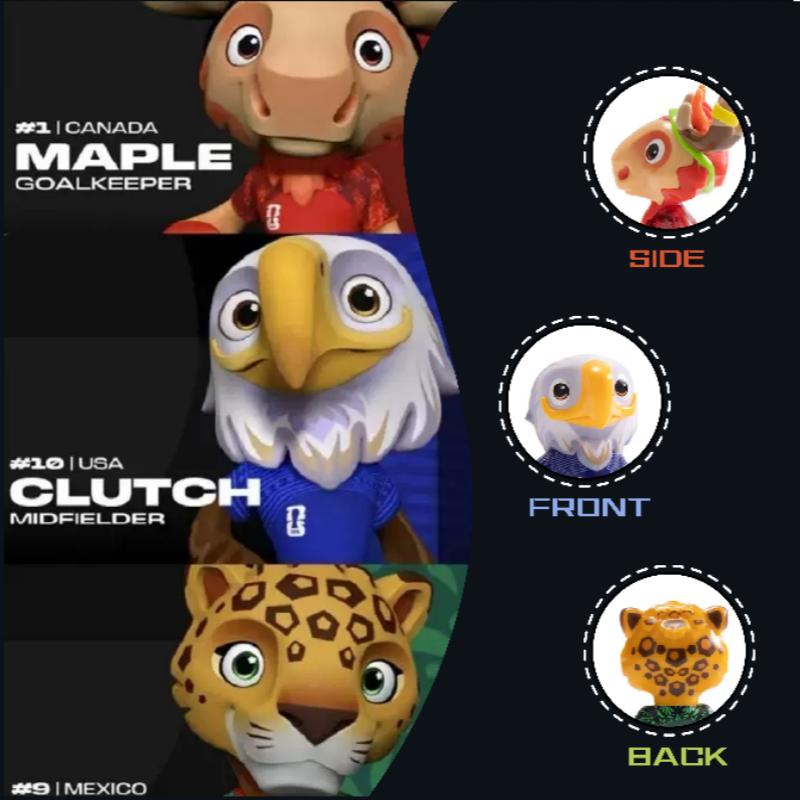 New 2026 cute mascot dolls from the United States, Canada and Mexico, cartoon figurines and gifts (1 box of 3), 9cm in size