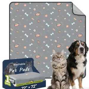Washable Reusable Pet Pads with Cute Pet Pattern - Super Absorbent, Leak-Proof & Quick-Dry Training Pads for Dogs and Cats, Non-Slip Design, Ideal for Pet Beds, Crates and Daily Use