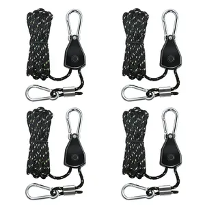 4-Pack 1/8" Adjustable Rope Ratchet Tie Down Strap Set