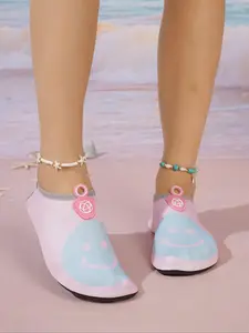 Women's Cute Cartoon Face Pattern Water Shoes, Lightweight Breathable Comfortable Sports Shoes for Beach & Swimming, Quick-drying Skin-friendly Sneaker for Vacation & Snorkeling, Water Aqua Shoes