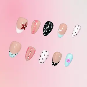 Bling by Allie DOTTY EDGE - 100% Handmade Press-On Nails | Resusable, Salon Quality, Long Lasting