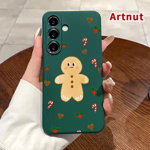 Case Compatible with Galaxy S24 Plus S25 S23 S22 Ultra S22+ Gingerbread Joy Sprite Pattern Matte Camera Protective Pocket-Friendly Cellphone Cover for Girl