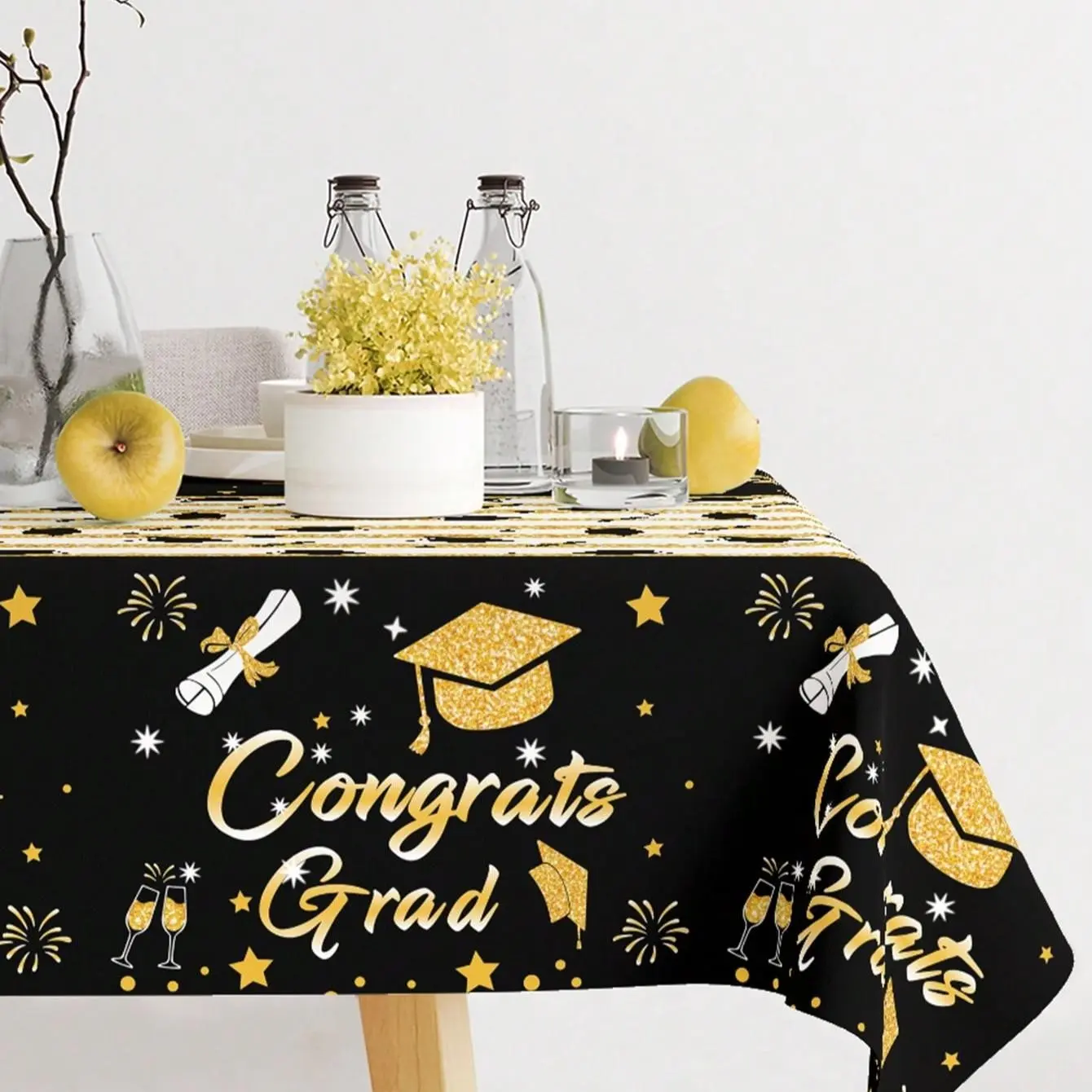 1PC Graduation Ceremony Disposable PE Tablecloth, Graduation Party Supplies, Graduation Party Decor, Graduation Decorations, Graduation Gift, Home Decor