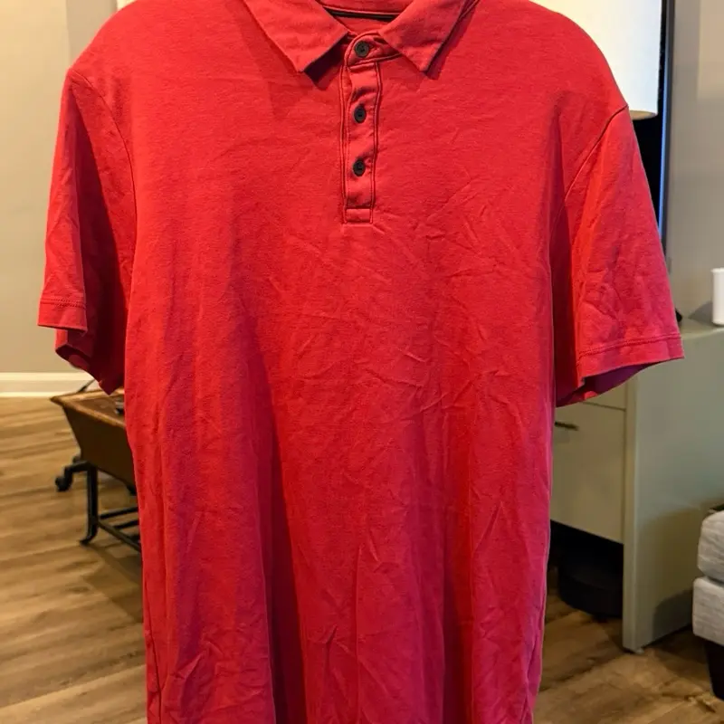 Camisa polo banana republic talla L , ropa de segunda mano , buenas condiciones color rojo/anaranjado  Polo shirt Banana Republic size L , second-hand clothing , good condition red/orange color