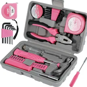 24PCS Pink Tool Set Household DIY Tool Kit for Women with Easy Carrying Small Mini Tool Box Essential Starter Tools Perfect for DIY Office Garage Apartment and College Dorm