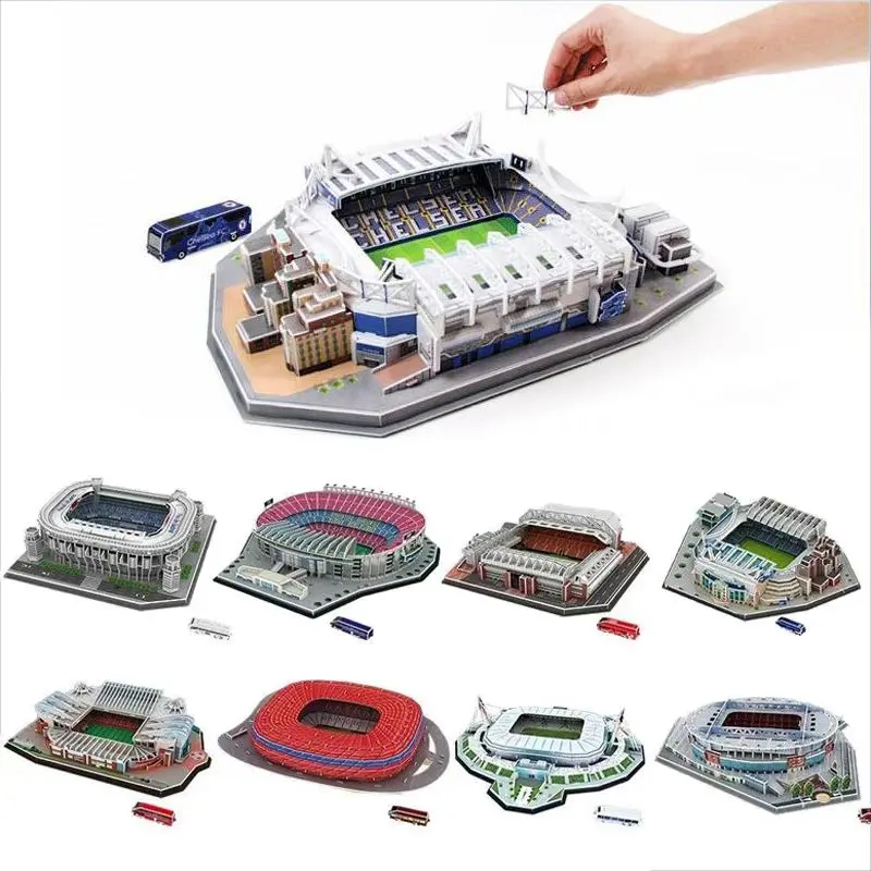 3D Paper Football Field Stadium Model Various Styles Creative DIY Ornament Household Desk Study Decoration Gifts for Fan TMZ