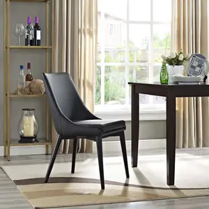 Modway Viscount Vegan Leather Dining Chair in Black