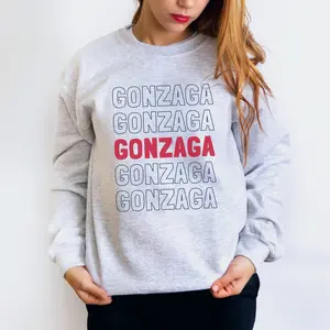 Gonzaga Sweatshirt Spokane Crewneck Washington University Pullover College Student Tailgate Gift WA Sports Fan Apparel Bulldogs Game Day Tee