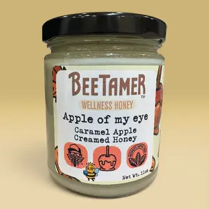 BeeTamer's Caramel Apple Creamed Honey, Fall Flavor, Raw & Creamed, Tea, Toast