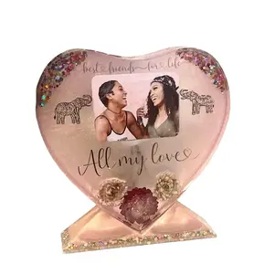 Resin Keepsake Heart Shape with "All My Love" Text and Glitter Accents Best Friends for Life Design