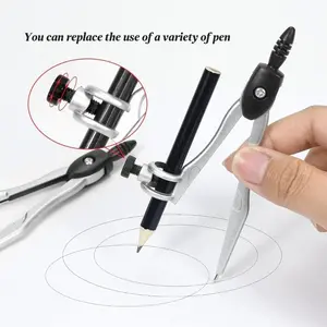 Mathematics and Geometry Set, a student's school supplies set including ruler, protractor, compass, eraser, pencil sharpener, pencil lead and pencil, suitable for home schooling, drawing and painting.