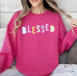 Blessed Sweatshirt, Positivity, Funny, Sarcastic, Mom Gift, Mental Health, Colorful, Pastel, Crewneck, Crew Neck Sweatshirt