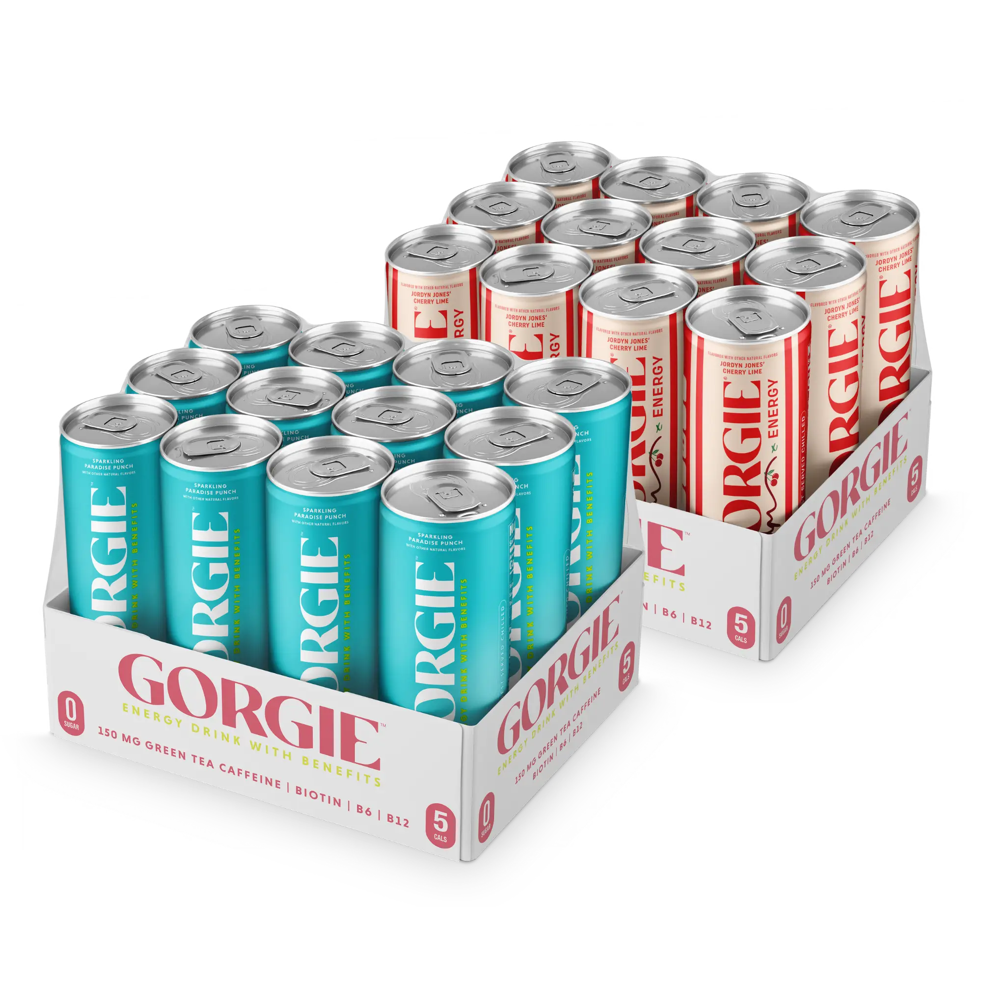 GORGIE x Blue Waters Shannon's Favorites Bundle Energy drinks - GORGIE Sugar Free Natural Energy Drinks, Sparkling Tropical Punch Sparkling Cherry Lim