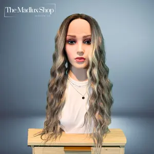 Michelle. Super Wavy Dirty Blonde Heat Resistant High Temperature Fiber Synthetic Lace Front Wig 30"