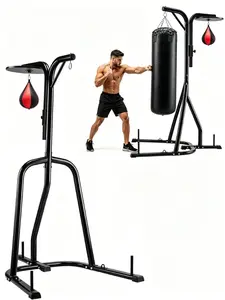 2-in-1 Heavy-Duty Steel Boxing Punching Bag Frame, Fitness Stand for Pedestal Punch Bags (Sports & Outdoor Boxing Equipment)