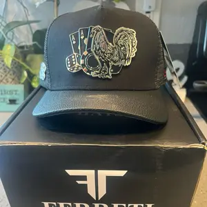 FERRETI HAT - Black Trucker Style with Unique Design and Box Packaging