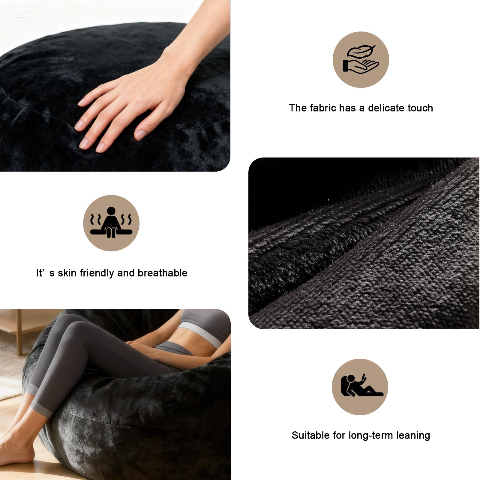 Bean Bag Chair for Adults, 4FT Giant Bean Bag with Filler & Machine Washable Cover, Fluffy Bean Bag Chairs Oversized Beanbag Lounge Chair for Living Room, Bedroom Dorm