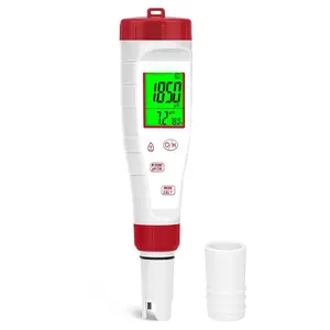 pH Tester,Digital pH Meter for Water, Version TDS Meter for Drinking Water with Backlit Simultaneously Display 4 in 1 TDS pH EC Meter for Water Hydroponic Nutrient Solution,Pool,Home Use