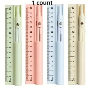3 in 1 Compass & Ruler & Pencil Set, 1 Count Portable Art Drawing Compass, School Supplies for Students & Artists, Multifunctional Stationery