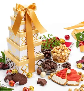 Holiday Gold Gift Tower