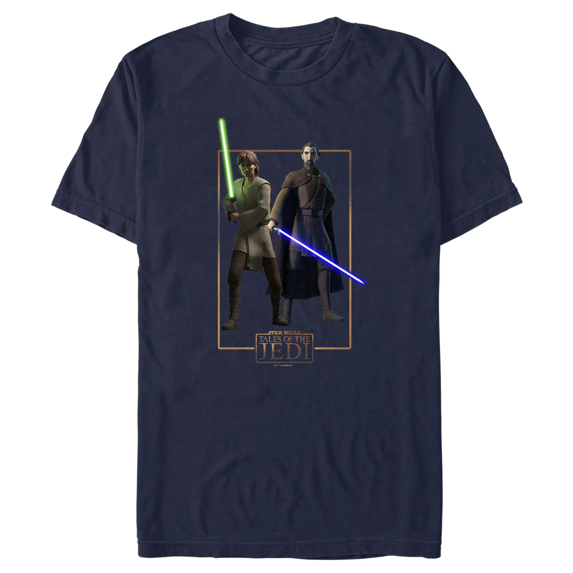 Men's Star Wars: Tales of the Jedi Count Dooku and Qui-Gon Jinn Short-Sleeve Round-Neck Stylish Casual Menswear T-Shirt, Shortsleeve