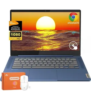 Lenovo  Slim 3 Chromebook Laptop, 14" FHD Touch Screen for Student and Business, 8-Core MediaTek 520 Processor, 4GB RAM, 64GB eMMC, 128GB Micro SD, 13.5H Long Battery, Wi-Fi 6, Webcam, Chrome OS