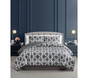 Vince Camuto Classic Shibori 3 Piece King Comforter Set