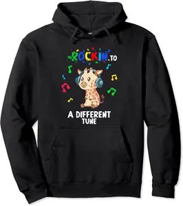 Rockin' to a Different Tune Autism Warrior Pullover Hoodie - Antonplonka Shop 35B0CJ61YTJD