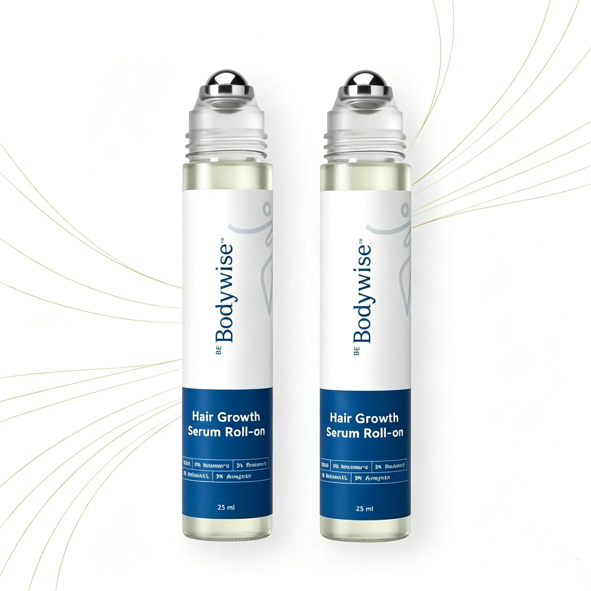 Be Bodywise Advanced Hair Density Roll-On Serum 25 ml | 5% Saw Palmetto, 3% Rosemary, 1% Caffeine Herbasome & 3% Fenugreek | Scalp Serum for Reduced Hair Fall | Men & Women