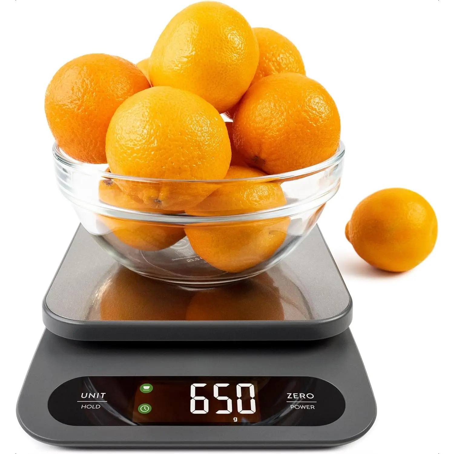 Black Digital Food Scale for Home Supplies, 10 kg Capacity Compact Weight Scale with 1g Precision, Stainless Steel Platform, Hi-Def LCD, Ideal for Bakers, Bulk Cooking