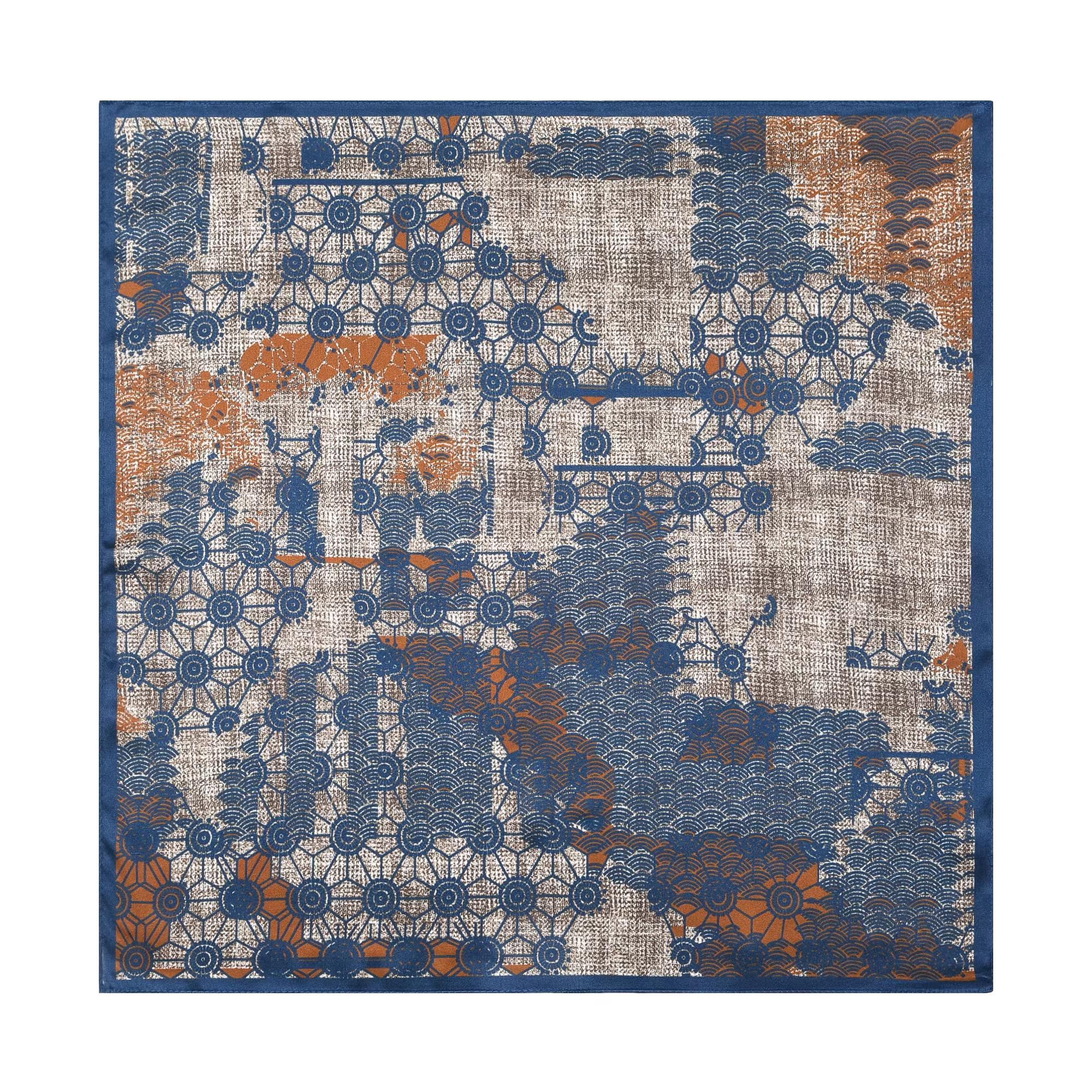 100% Mulberry Silk Genuine Silk bandana scarf Casual Workwear head scarf Japanese Retro Printed Square trending now Scarf Ameicaji Artsy Waist Scarf Versatile Chic Pocket Square easy style